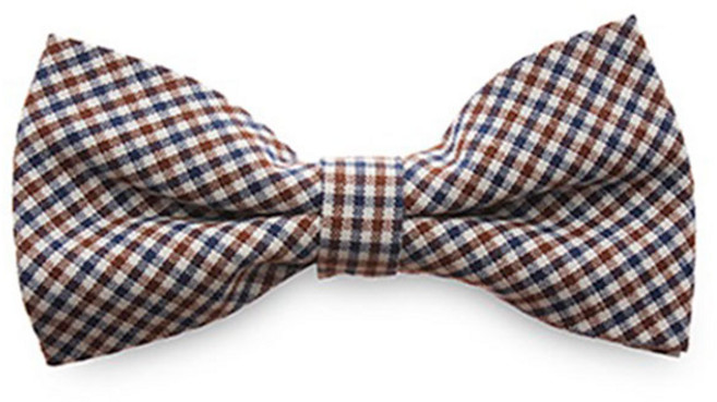 NV013 브라운체크 나비넥타이 보타이 정장 캐쥬얼 남자악세사리 자동넥타이