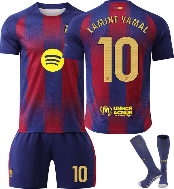 아동 주니어 키즈 바르샤 축구 유니폼 운동복 트레이닝 양말 + 상하의 세트 라민야말 메시 레반도프스키 호환상품