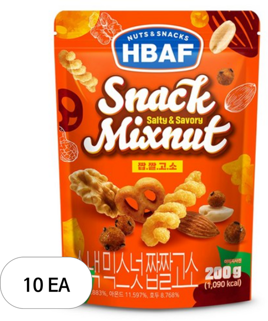 바프 스낵 믹스넛 짭짤고소, 200g, 10개