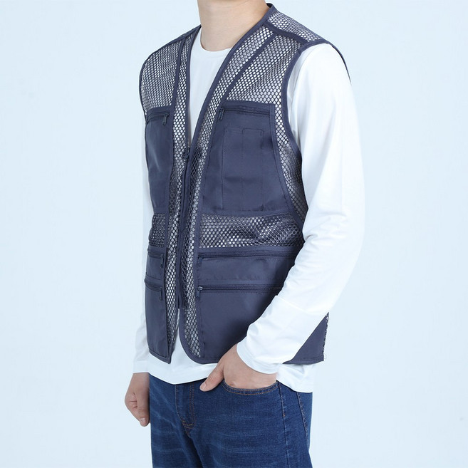 꽃중년 여름 작업복조끼 망사 빅사이즈
