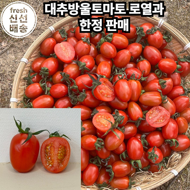 [신선국산] 재구매율1위 대추방울토마토 고당도 과육 저칼로리 비타민 베타카로틴 식이섬유 Korean Grape Cherry Tomatoes, 1박스, 2kg(소과)