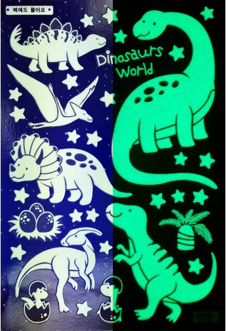 야광별 스티커 51종 우주선 행성 하트 동물 해와달 환타스틱스, NS-48공룡의꿈, 1개