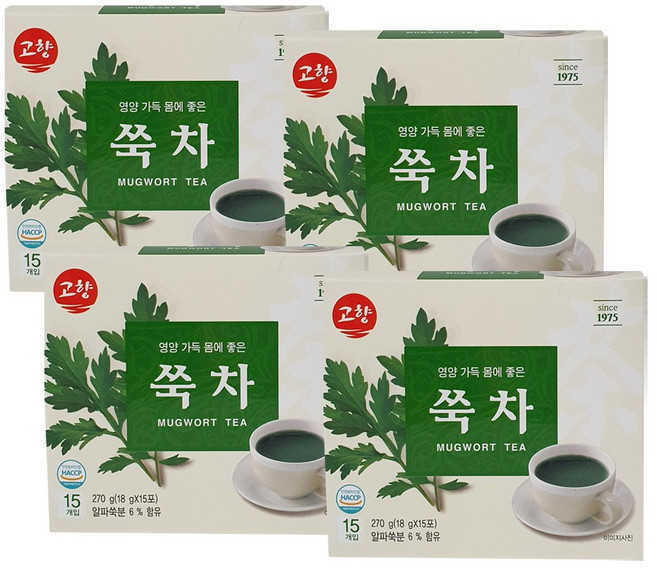 고향 쑥차 18g 15T x 4개 전통차, 15개입