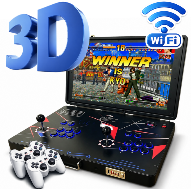 조이폴드 24인치 레트로 게임기 2026년형 한국어지원 대화면 접이식 2인용 4인용, 블랙/3D/충전형