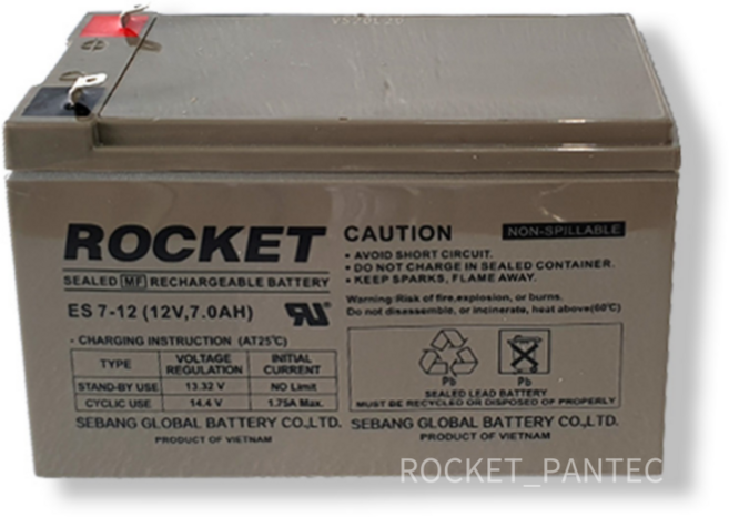 로케트배터리 ES7-12(F1) *단자크기 확인 필수* (12V 7Ah) 산업용 UPS 전동차 밧데리, 1개