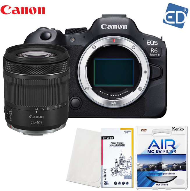 캐논 정품 EOS R6 Mark II /RF 24-105mm F4-7.1 IS STM KIT +켄코필터+액정필름+포켓융 /ED, R6 Mark II/RF 24-105mm F4-7.1