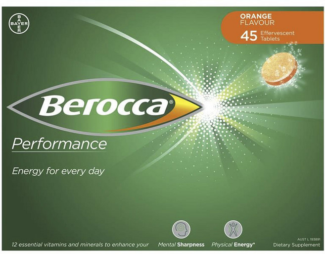 Berocca 拜維佳 維他命B群發泡錠 柳橙口味 3條入, 1盒, 45錠