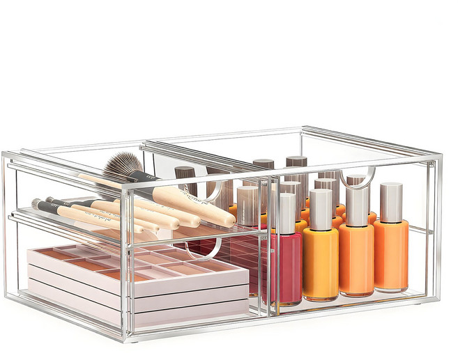 Kipnos 투명창 서랍 다용도 펜트리 수납 정리함 리빙박스 서랍 정리함 수납함 팬트리 정리함, 3개, 투명