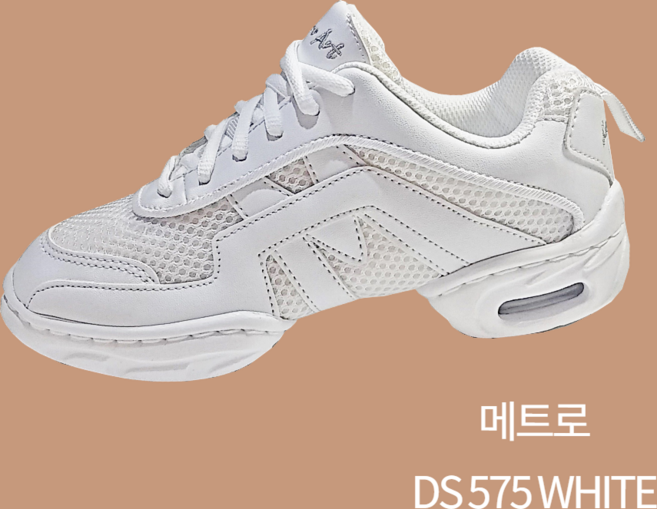 DS575 재즈화 라인댄스화 방송댄스 재즈운동화 메트로 국내생산, 화이트, 245