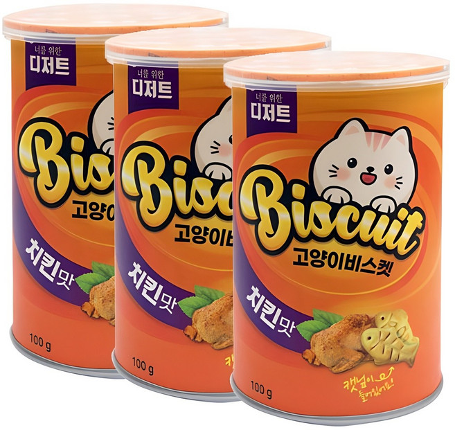 너를위한디저트 고양이 비스켓, 치킨맛, 100g, 3개