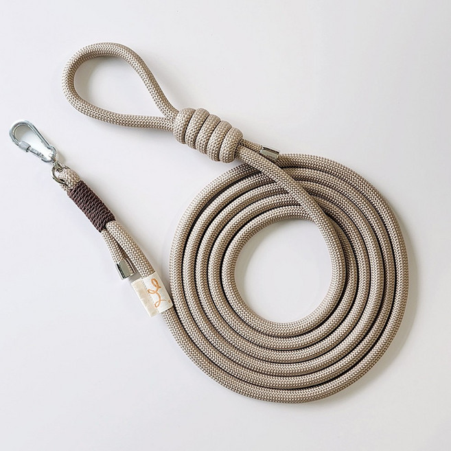 강아지 베이직 리드줄 튼튼한 로프 목줄 로프줄, 1개, 브라운