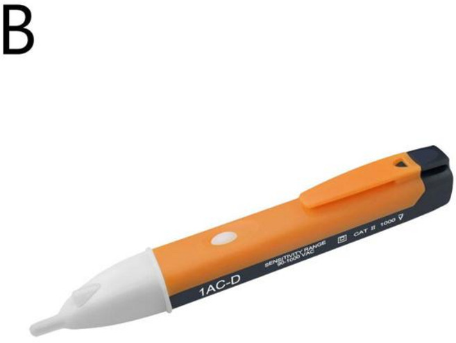 전기 표시기 AC 90-1000V 비접촉 소켓 벽 콘센트 검출기 센서 테스터 펜 LED 조명 연필, 01 B