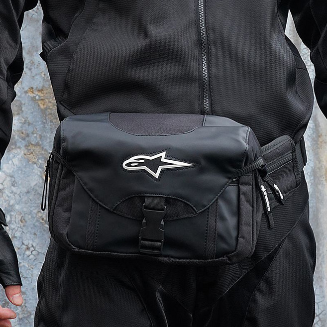 슈퍼인 오토바이 방수 알파인스타 PU 소재 힙색 바이크 허벅지 가방 힙색 야마하 가방 아웃도어 전술 허벅지 가방 방수커버 증정, 화이트 로고, 1개