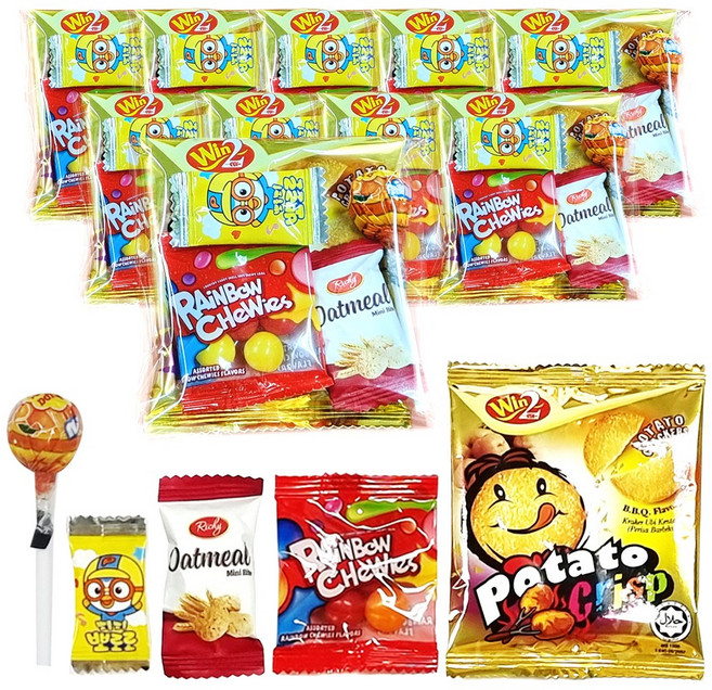 개별포장 어린이날 간식꾸러미 간식선물 간식세트, 10개, 1-5. 비타민+포테이토+레인보우츄스 외2개