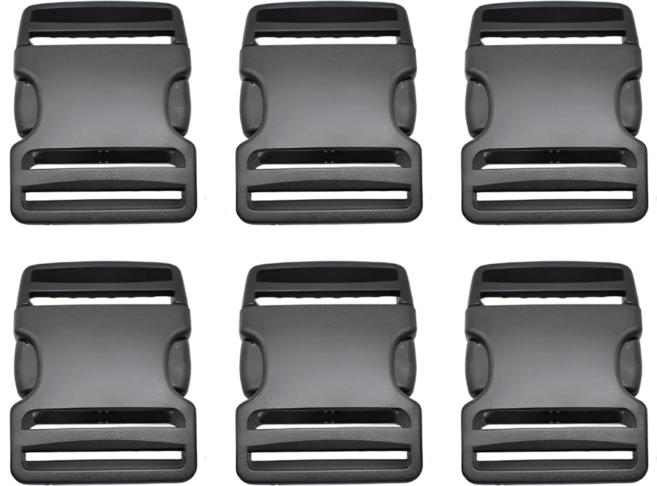 효림무역 플라스틱 버클 38mm, 블랙, 6개