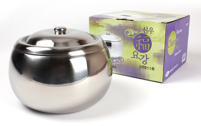 신우 스텐 요강 소변통 이동식 좌변기 대 특대, 1개