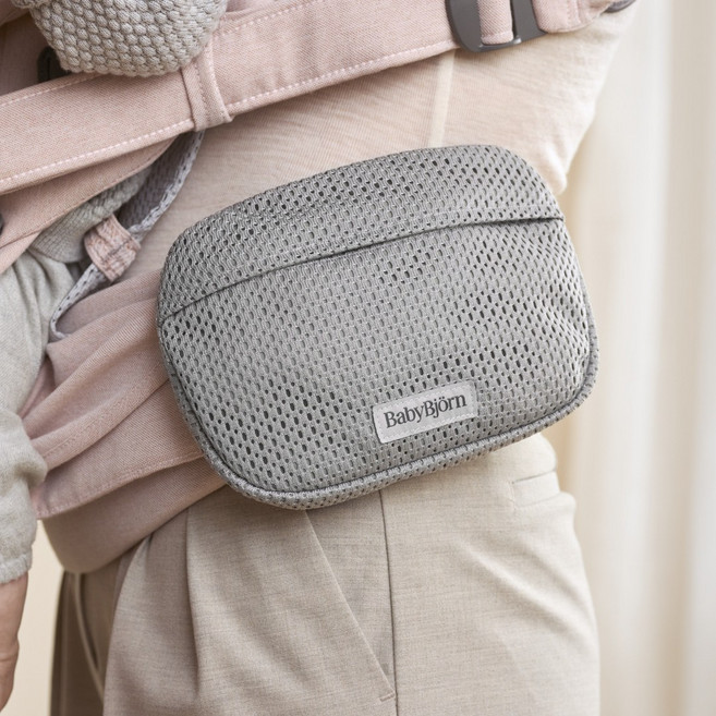 [공식] 베이비뵨 베이비 캐리어용 포켓 파우치 (메쉬), 그레이