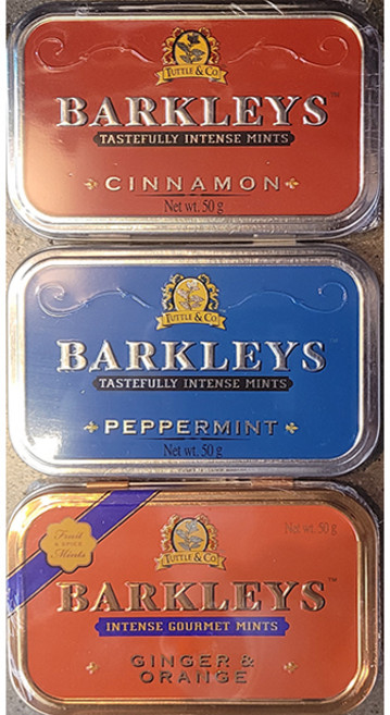 BARKLEYS 바클리즈 민트캔디 50g (1.시나몬 2.페퍼민트 3.진저&오렌지 / 3종 택1) / 독일, 1개