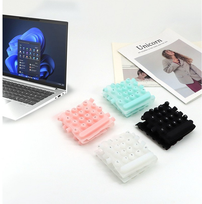 힐링마켓 연장네일 긴 네일아트 타이핑을 위한 키보드 스티커 필림커버, 키패드, 블랙, 커퍼필림원형