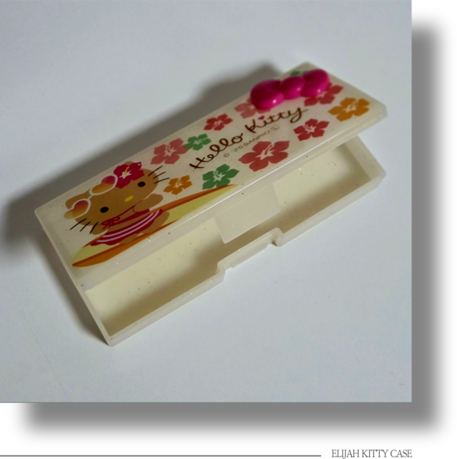 [정품/실용템] 태닝키티 면봉 치실 인공눈물 밴드 보관 여행용 머리끈 보관함 비상약 연고 휴대용 소품 사각 케이스, 1개, 태닝키티 사각 미니 케이스