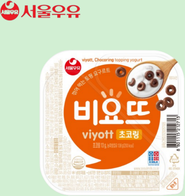 서울우유 비요뜨 초코링, 138g, 12개