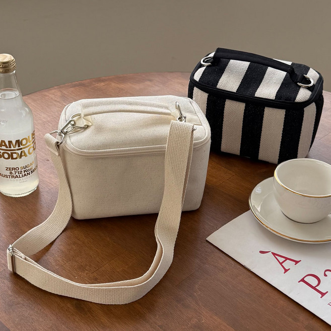 올라두두 데일리 보냉백s 미니 사각 피크닉 가방, 오가닉아이보리