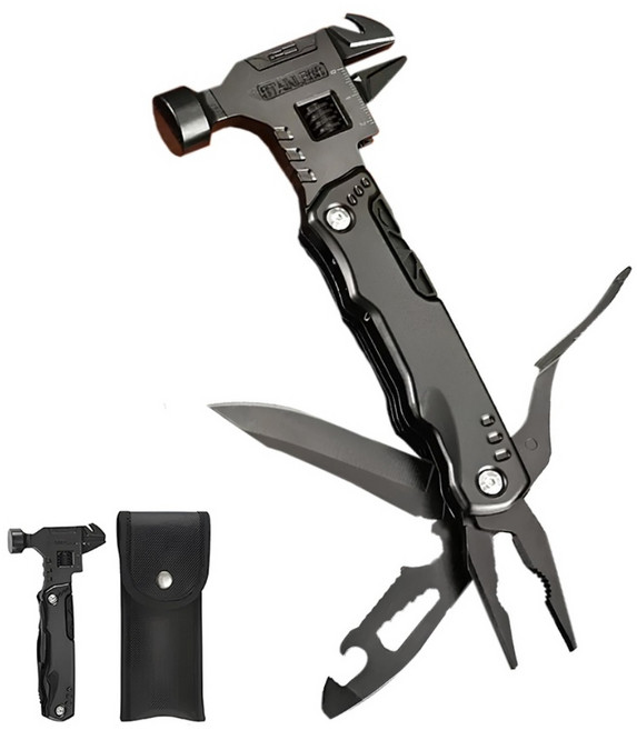 대륙의실수 멀티툴 15in1 만능공구 캠핑 맥가이버, 1개, 블랙