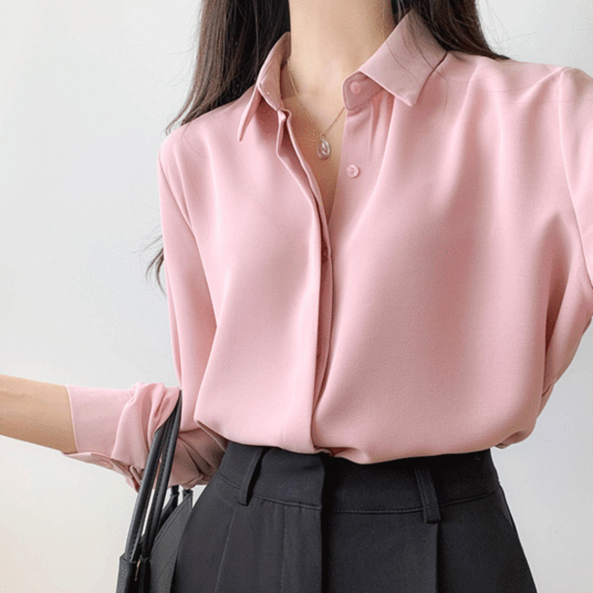 재구매최고 / 3만장돌파 데일리 링클프리 히든버튼 긴팔 블라우스 IT7810