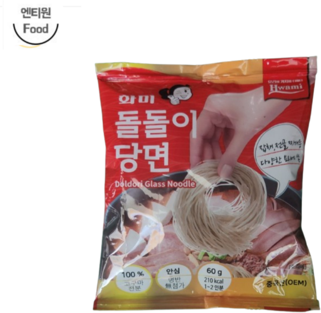 화미 돌돌이 당면 60g 일반당면 찰당면 잡채당면 당면사리 면사리, 30개