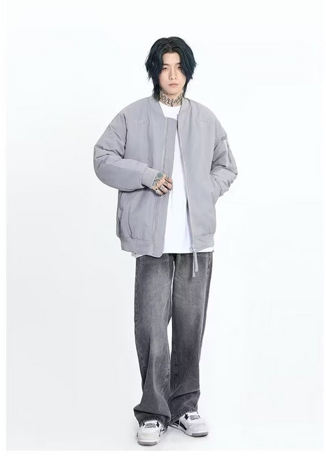 潮流刺繡棒球服棉衣外套 男士冬季寬松保暖