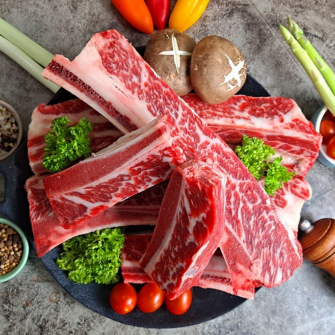 우대갈비 꽃갈비 소갈비 구이용 바베큐용 캠핑용 미국산 홈파티 소고기, 1개, 1kg