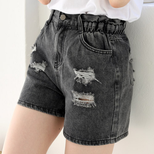 탑스웨이크 허리가 편한 옆밴딩 헤짐 청반바지 3컬러 빅사이즈 (26~36) 2422