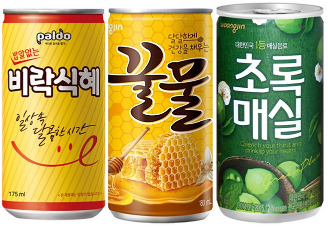 Yotta 팔도 비락식혜 웅진 초록매실 꿀물 175ml 180ml 미니캔음료 업소용, 90개