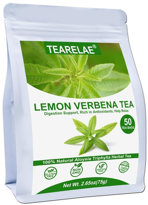 TEARELAE - 패션 플라워 티 50개 순수 패션플라워 잎 티백 휴식 및 수면을 위한 파시플로라 티 GMO 프리 . 371597, 50개 (1팩), 레몬 버베나 티, 1개