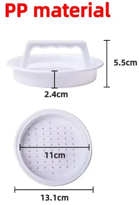 100개의 패티 종이가 있는 햄버거 메이커 프레스 라운드 붙지 않는 고기 쇠고기 그릴 버거 프레스 패티 몰, 04 1 pcs white, 01 M, 1개