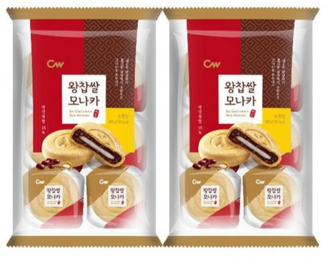 청우식품 왕찹쌀 모나카 8p, 240g, 2개