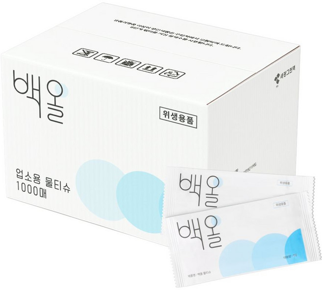 백올 일매형 업소용 물티슈 대용량, 1개, 1000개입, 40g