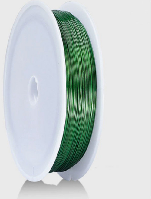 부드러운 비즈공예 철사 와이어, 1개, 그린 0.3mm x 100m