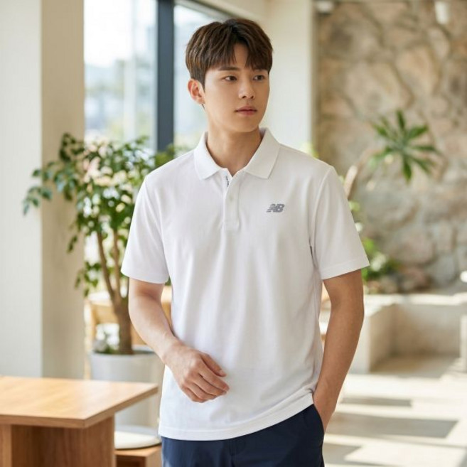 뉴발란스 카라티 폴리 피케 남성 화이트 클래식 폴로티셔츠 반팔티 여름 1824990