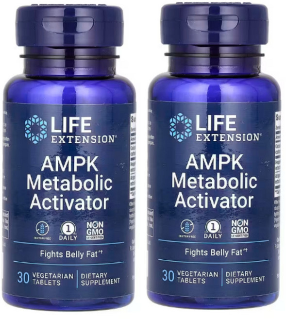 라이프익스텐션 AMPK 효소 신진대사 액티베이터 30 정 3개월분 돌외잎 추출물 헤스페리딘 함유, 60회분, 1개