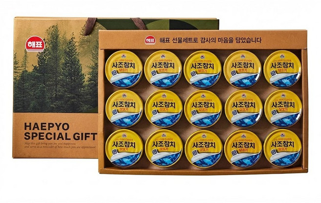 해표 사조 살코기참치1호 참치선물세트 설선물세트 명절선물세트 참치캔 통조림 쇼핑백 동봉, 1세트
