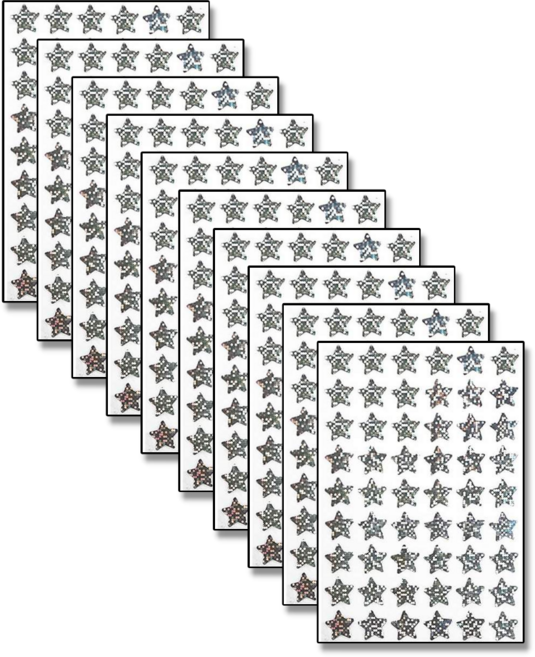 이음모음 홀로그램 반짝이 별스티커 15mm, 540개, 실버