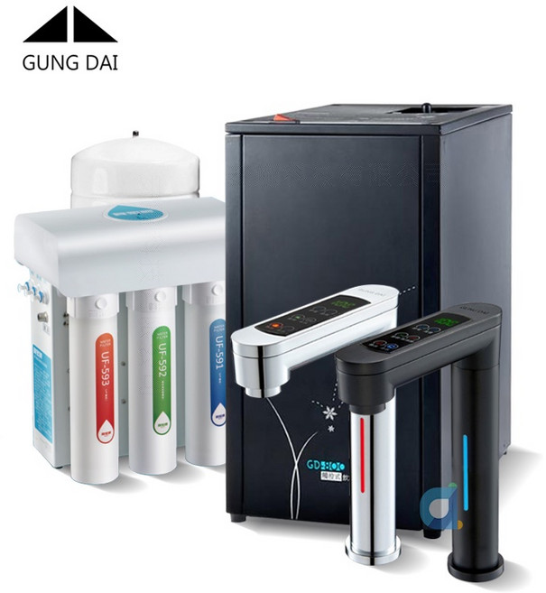 宮黛GD-800 觸控櫥下型冰冷熱三溫飲水機, 賀眾UR-5411JW-8快拆RO純水機,時尚銀, GD-800, 賀眾UR-5411JW-8快拆RO純水機