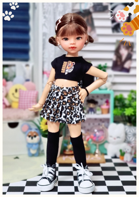 #파올라레이나 USD 도리스돌30cm( 블랙 타이거 3종세트)#구체관절인형#bjd#인형옷#유딩이#도리스돌(사이즈 선택), 도리스돌30cm, 1개