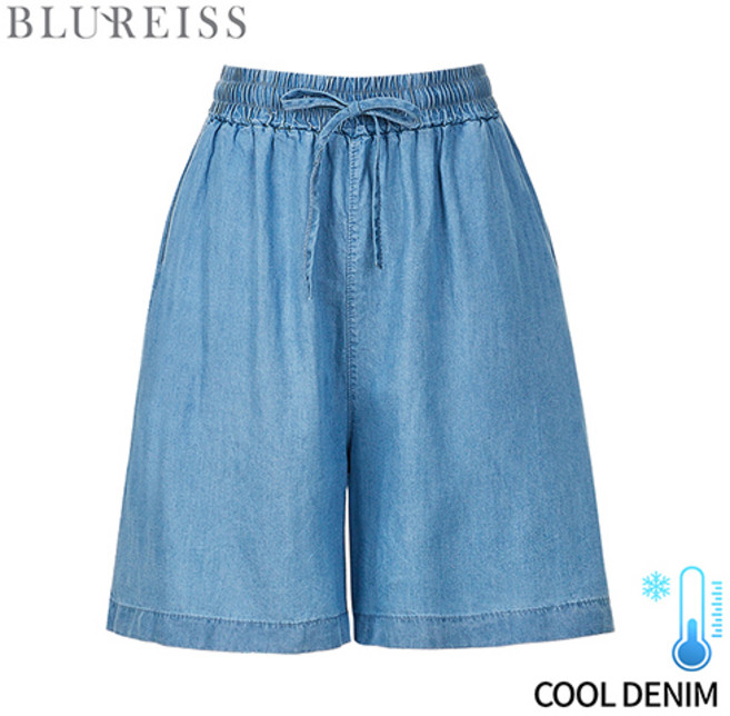 밴딩 텐셀 와이드 데님 4부 팬츠_BI5M1PT7361