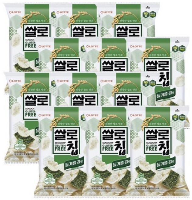 쌀로칩 들기름 김맛, 50g, 12개