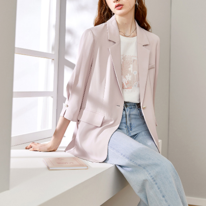 쩐쿠 여성 데일리 캐주얼 7부소매 정장 자켓 K0319