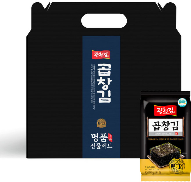 광천김 곱창김 도시락김 16봉 선물세트, 1개