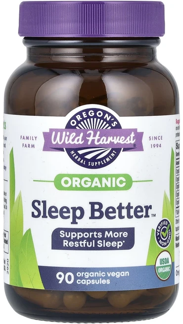 Oregon's Wild Harvest 유기농 Sleep Better 베지 캡슐 90정, Oregon's Wild Harvest 유기..., 1개 - 쿠팡