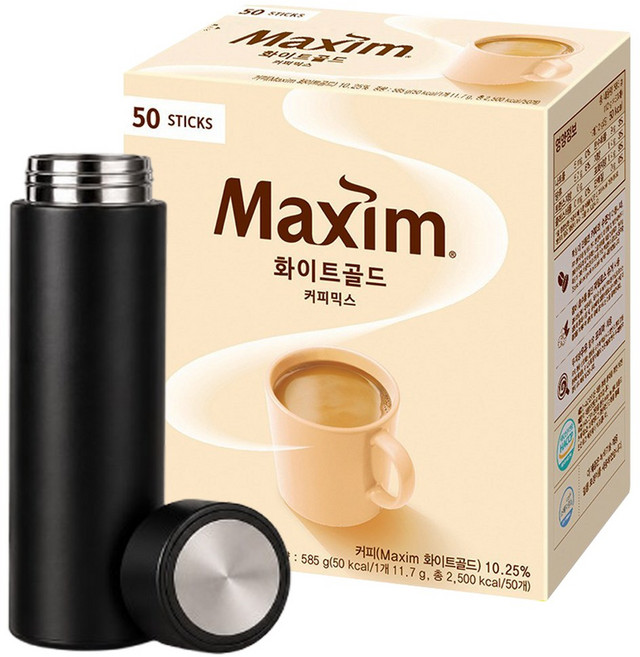 맥심화이트골드 커피믹스 50T + 심플베이직텀블러 증정, 11.7g, 1개, 50개입